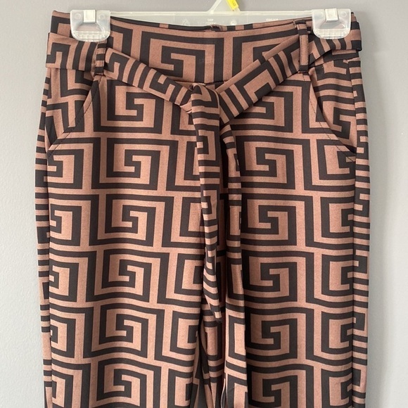 Fall Preppy Academia Pants: High Waist Labyrinth Leggings Size S/M - Picture 4 of 11